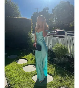 Natalie Rolt Bridget Gown in Turquoise Size 8 for rent on The Volte - image 2