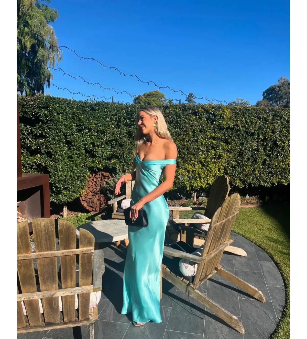 Natalie Rolt Bridget Gown in Turquoise Size 8 - Image 1