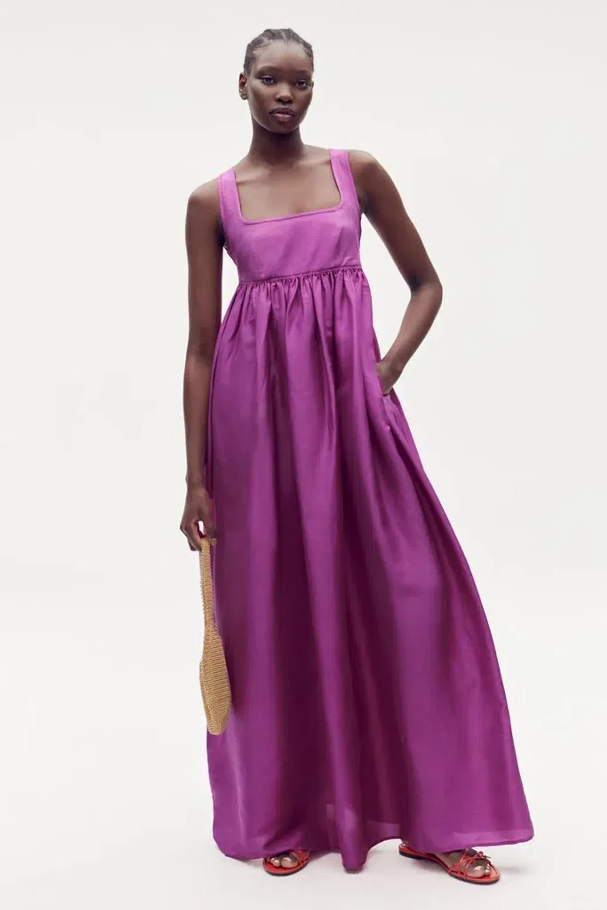 Oroton Strappy Sundress Maxi Magenta Size AU 8 - Image 1