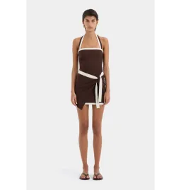 Sir the Label Jacques Mini Dress Chocolate Brown Size 1 / AU 8 for rent on The Volte - image 1