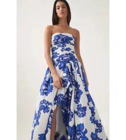 Aje Behold Maxi Dress in Boldly Blooming Cobalt Size 6 for rent on The Volte - image 4