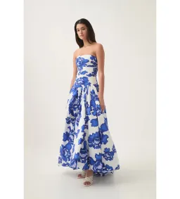 Aje Behold Maxi Dress in Boldly Blooming Cobalt Size 6 for rent on The Volte - image 2