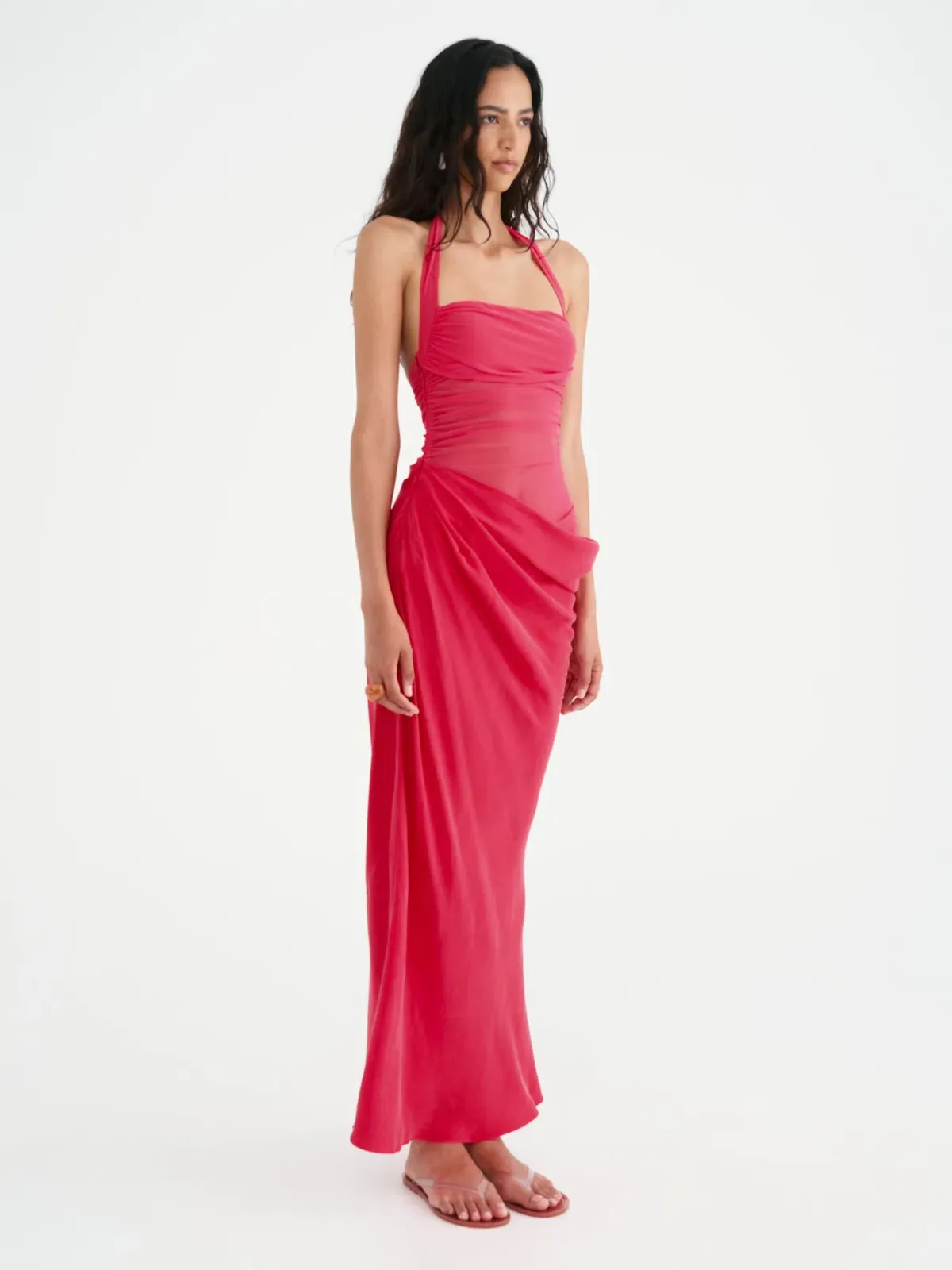 Benni Gina Halter Maxi Dress Watermelon Size 6 - Image 2