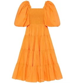 Aje Cherished Puff Sleeve Midi Dress Orange Size AU 10 for rent on The Volte - image 5