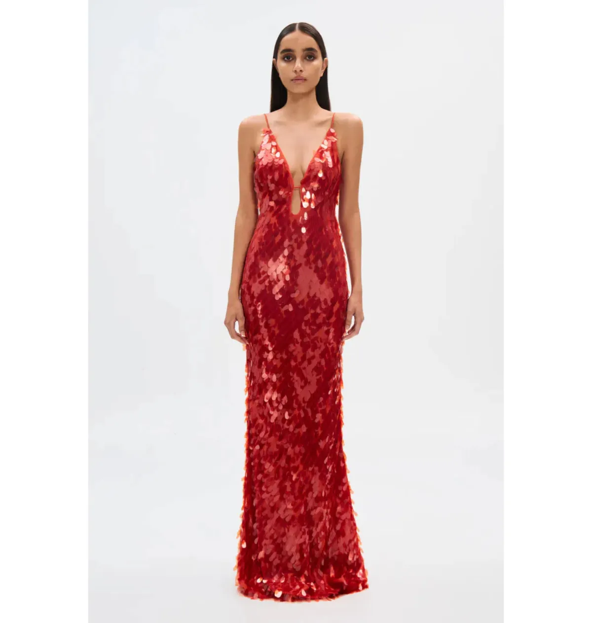 Misha Sapphire Sequin Maxi Dress Red Size 10/M - Image 1