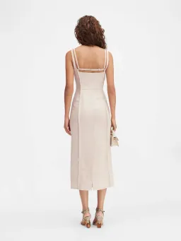 Jaquemus La Robe Valerie Dress Midi Beige Size AU 8 for rent on The Volte - image 2