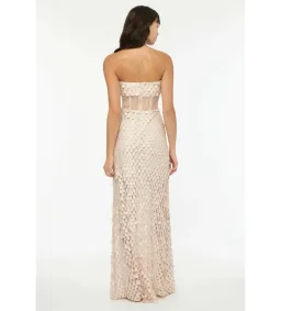 Manning Cartell Supreme Extreme Strapless Gown Chalk Size AU 4 for rent on The Volte - image 3