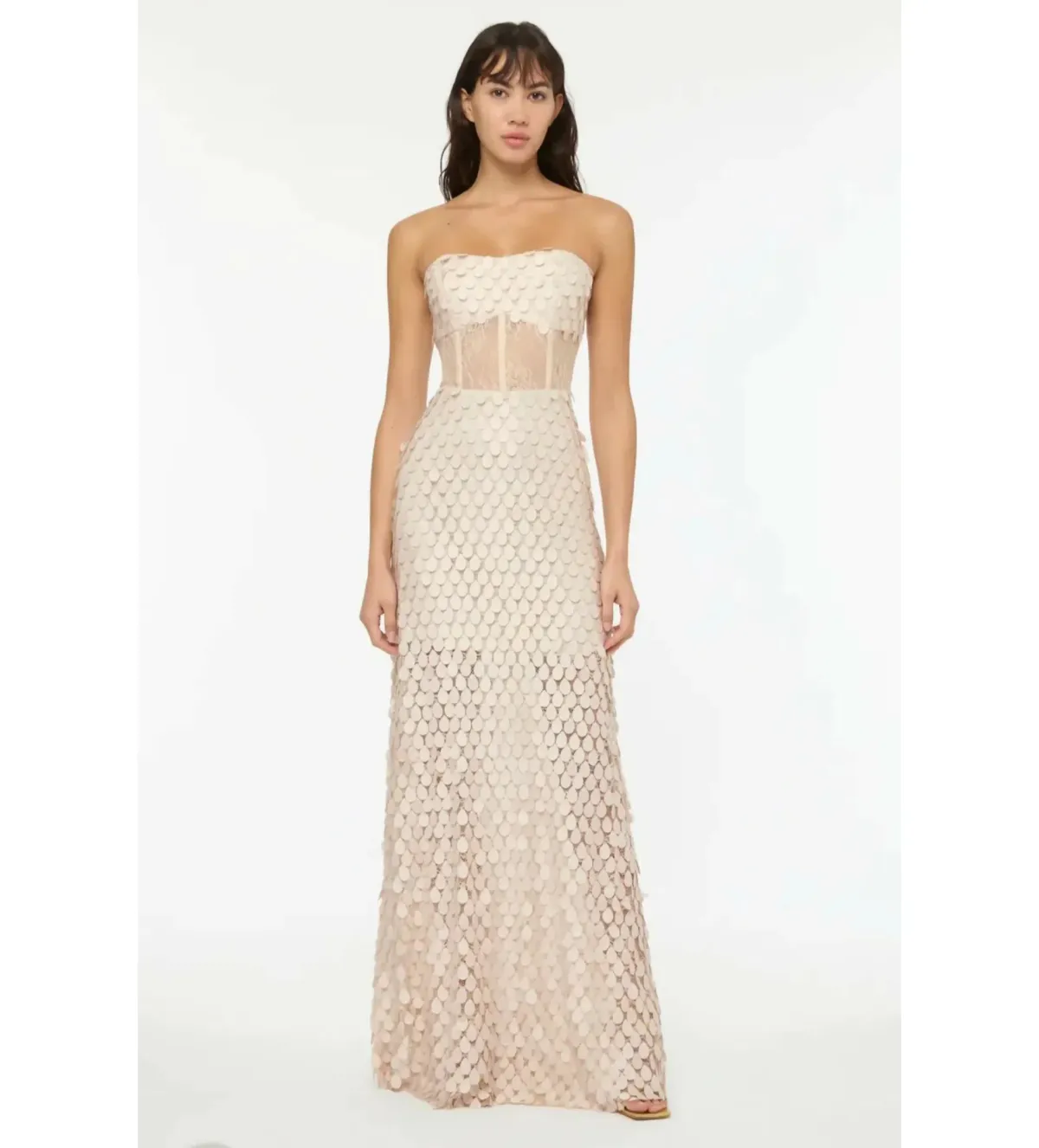 Manning Cartell Supreme Extreme Strapless Gown Chalk Size AU 4 - Image 1