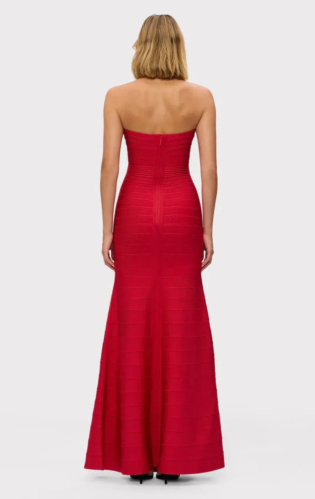 Herve Leger Lipstick Red Sara Gown Size 8 - Image 3