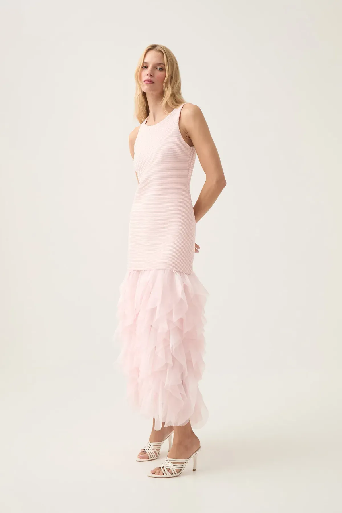 Aje Elations Knit Maxi Dress Pastel Pink Size L/AU 12 - Image 2