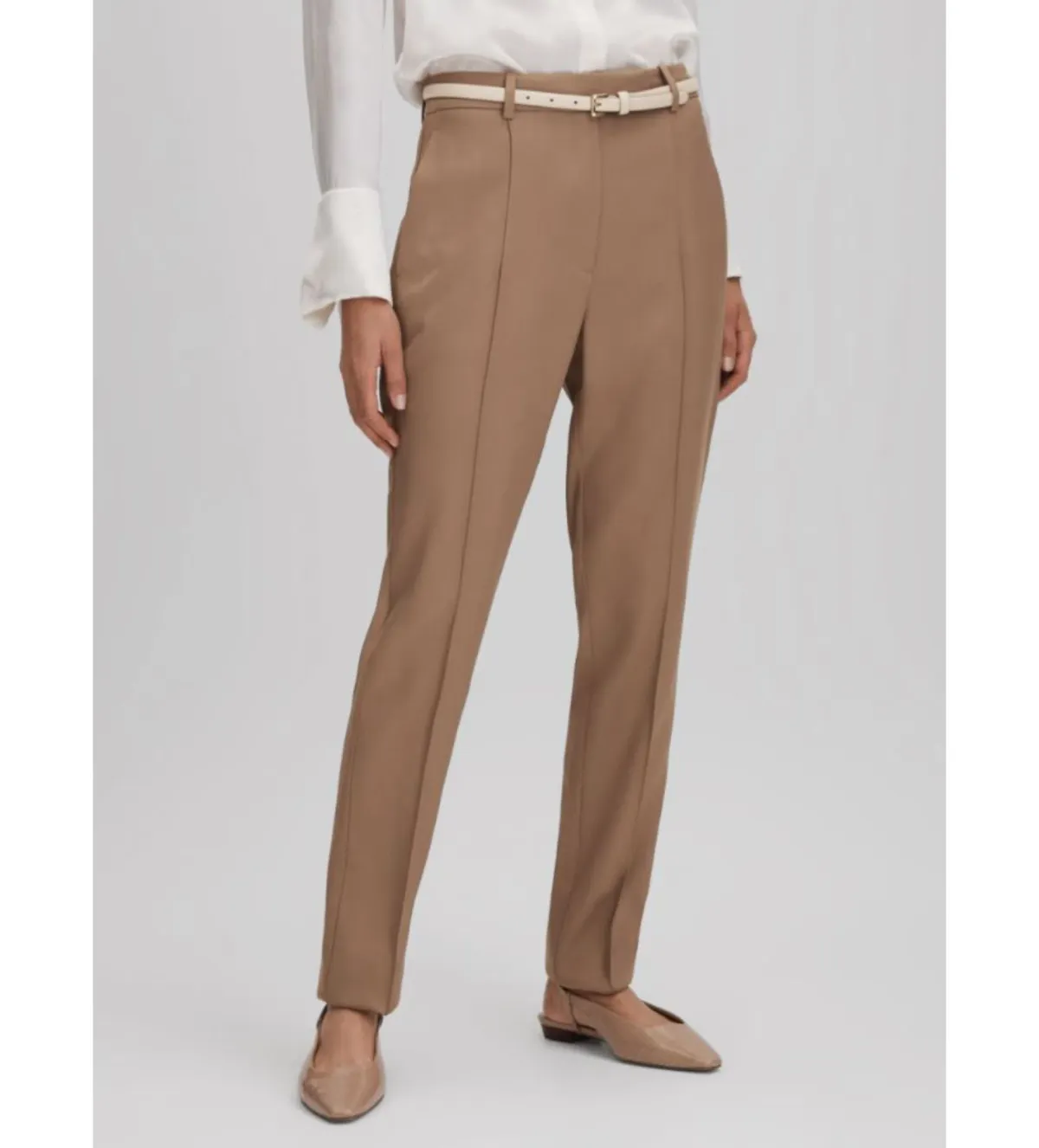 Reiss Wren Slim Fit Suit Trousers Mink Neutral Size AU 8 - Image 1