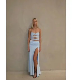 Mode Mila Remi Top and Maxi Skirt Set Ice Blue Size S / AU 8 for rent on The Volte - image 1
