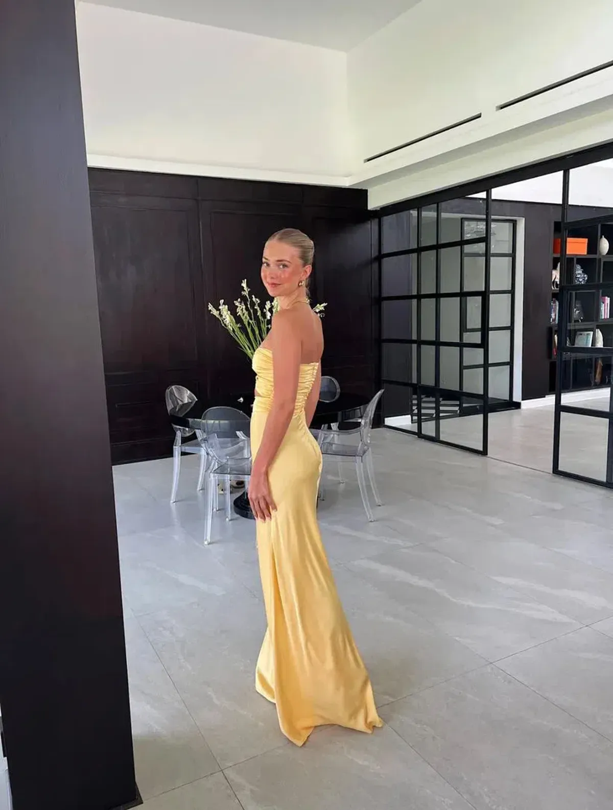 HNTR The Label Inka Gown in Gold Sun Size XS  /AU 6 - Image 3