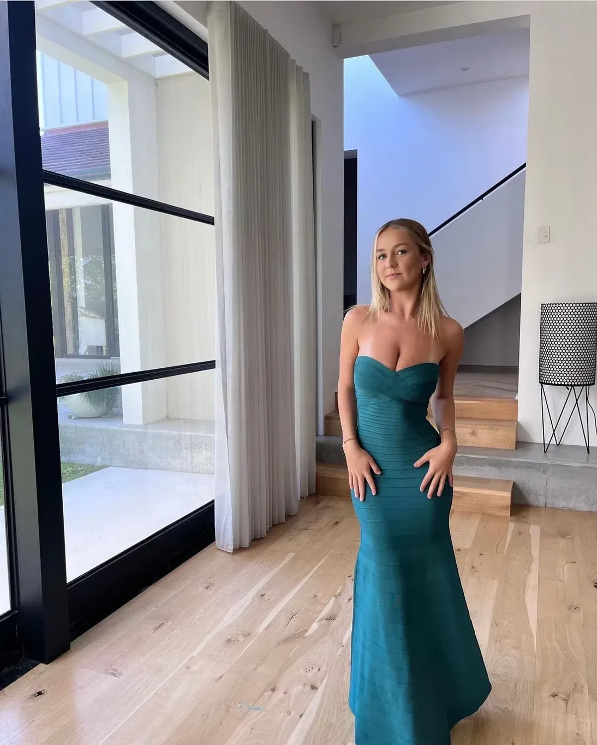 Herve Leger Emerald Sara Gown Size AU 8 - Image 3