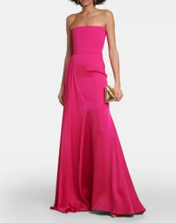 Alex Perry Strapless Draped Crêpe Satin Gown Raspberry Size AU 8 for rent on The Volte - image 1