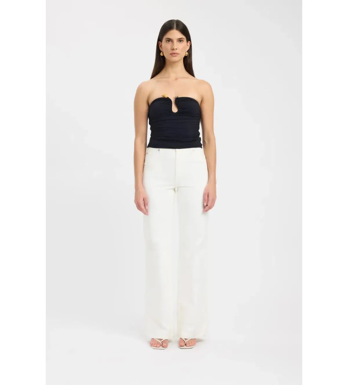 Kookai Tayla Trim Top Black Size AU 8 - Image 1