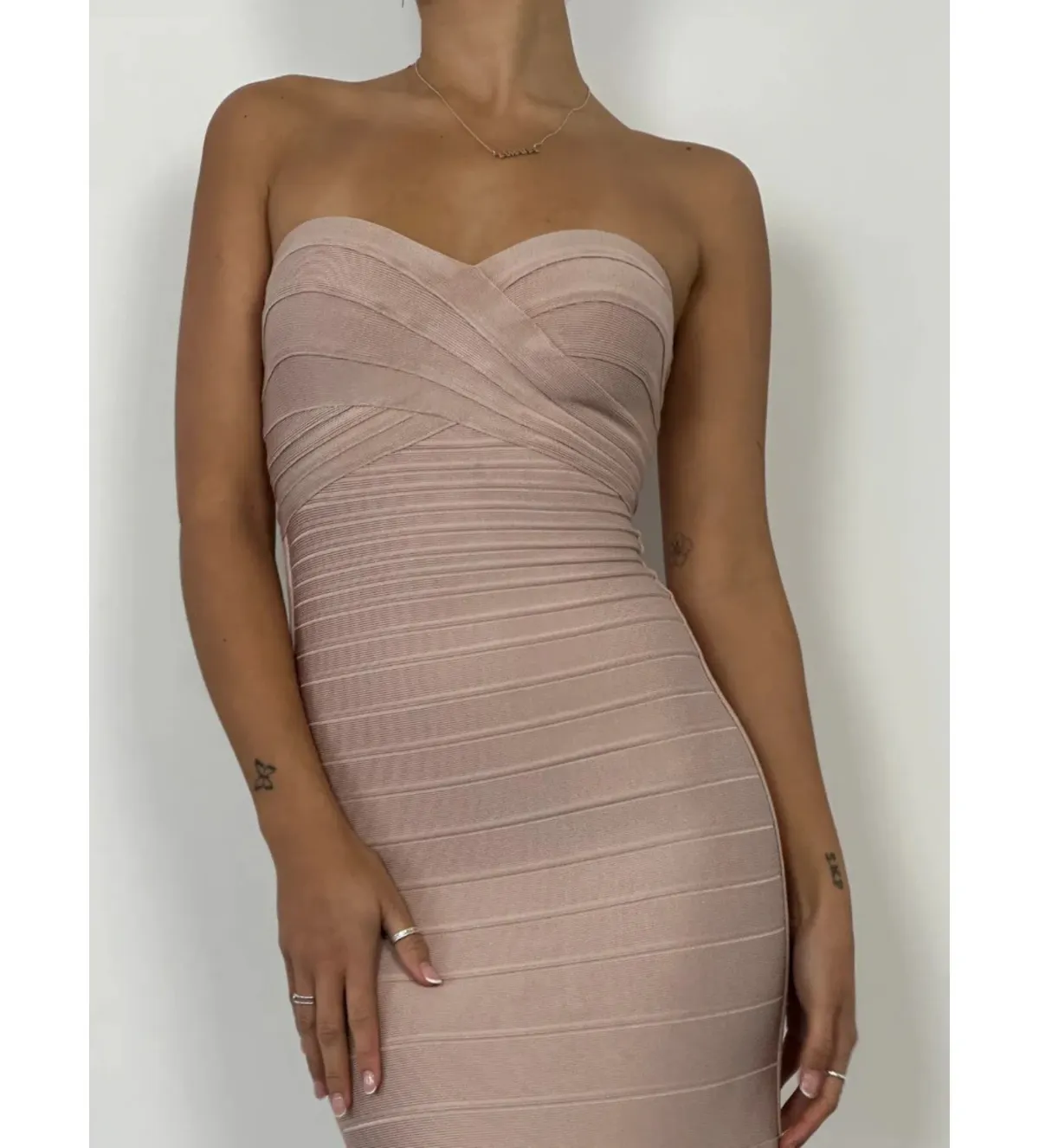 Herve Leger Sara Gown Blush Size S / AU 8 - Image 4