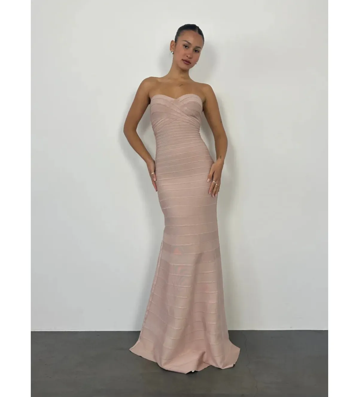 Herve Leger Sara Gown Blush Size S / AU 8 - Image 1