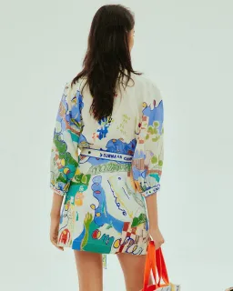 Alemais Nadia Mini Shirtdress Print Size AU 6 for rent on The Volte - image 5