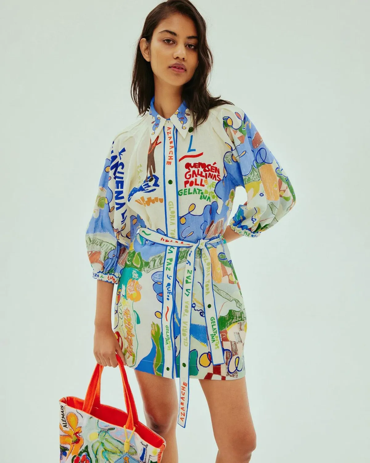 Alemais Nadia Mini Shirtdress Print Size AU 6 - Image 2