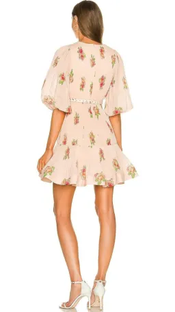 Zimmermann Pleated Mini Dress Blush Floral Size 1 for rent on The Volte - image 6