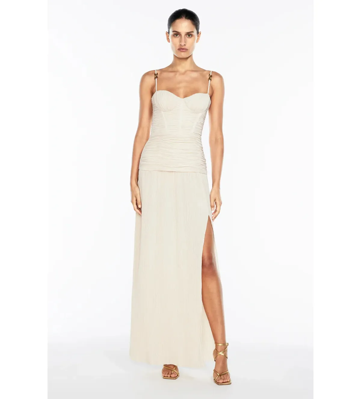 Manning Cartell Double Time Pleat Maxi Dress Nougat Size M/AU 10 - Image 1