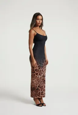 Sydney Lane Blair Sculpting Midi Dress Ombre Leopard Print Size AU 8 for rent on The Volte - image 2