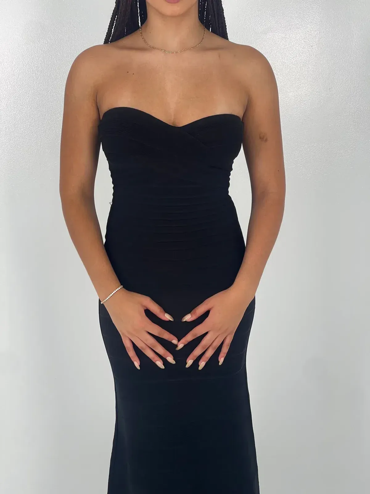 Hervé Léger Black Sara Gown in Black Size S/AU 8 - Image 3