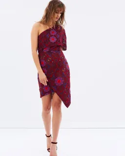 Elliatt Cosmic Mini Dress Burgundy Lace Size M / AU 10 for rent on The Volte - image 1