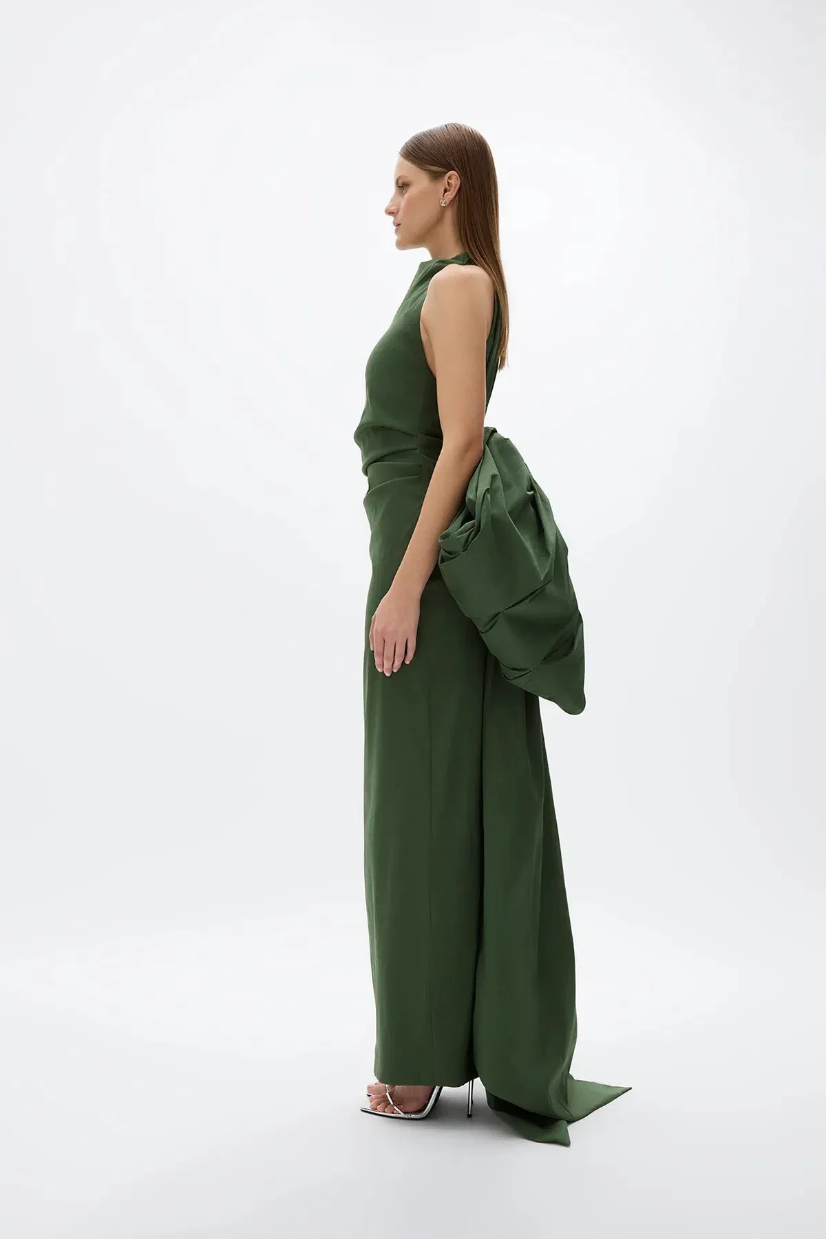 Rachel Gilbert Lottie Gown; Forest Green; size 12 - Image 3