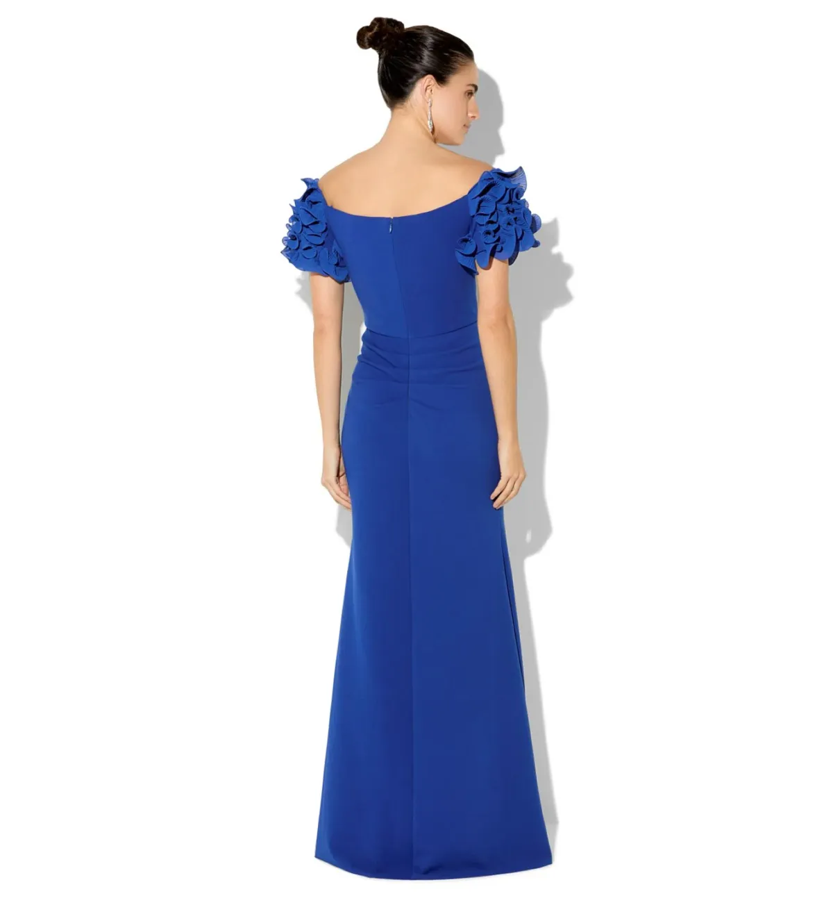 Montique Diana Sapphire Ruffle Sleeve Gown Blue Size AU 10 - Image 3