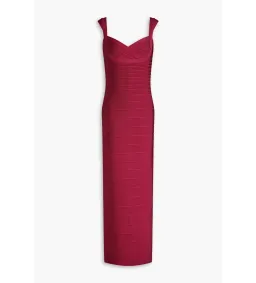 Herve Leger Sweetheart Banded Gown Burgundy Size M/AU 10 for rent on The Volte - image 4