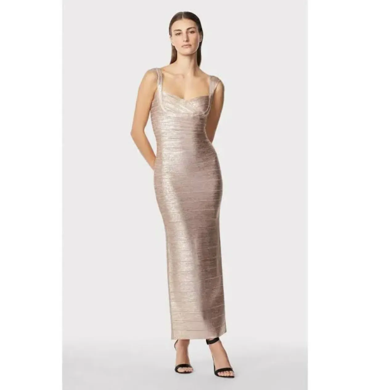 Herve Leger Sweetheart Gown Rose Gold Size S / AU 8 - Image 1