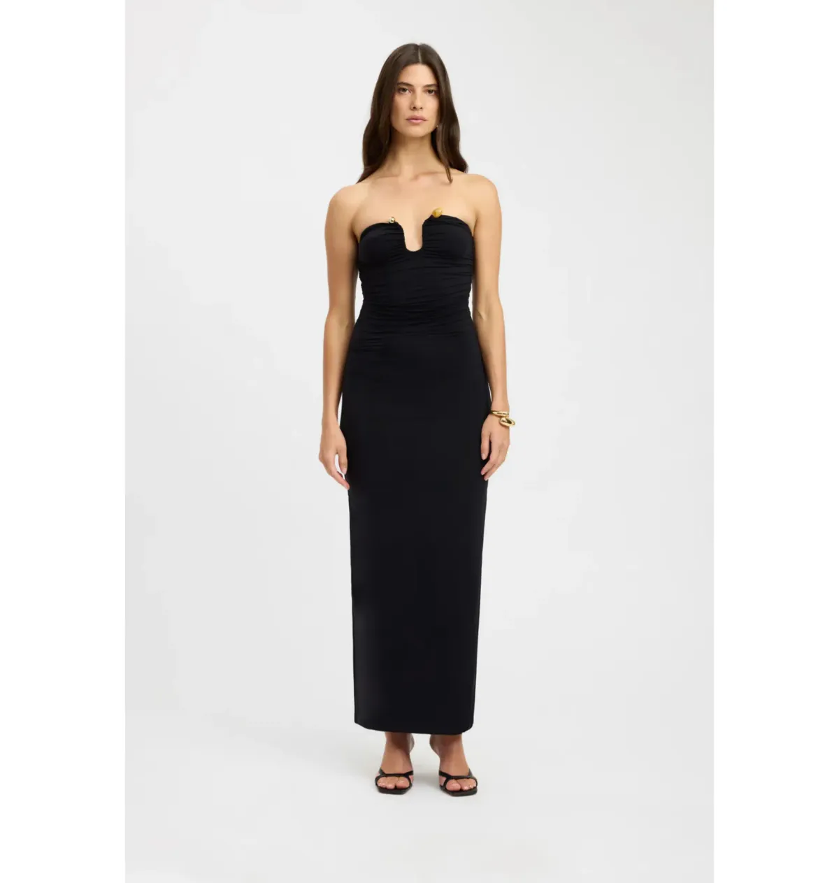 Kookai Tayla Trim Maxi Dress Black Size AU 6 - Image 1