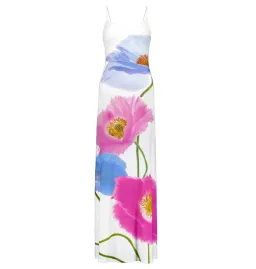 With Harper Lu Low Back Maxi Dress Azure Poppy Size S / AU 8 for rent on The Volte - image 4