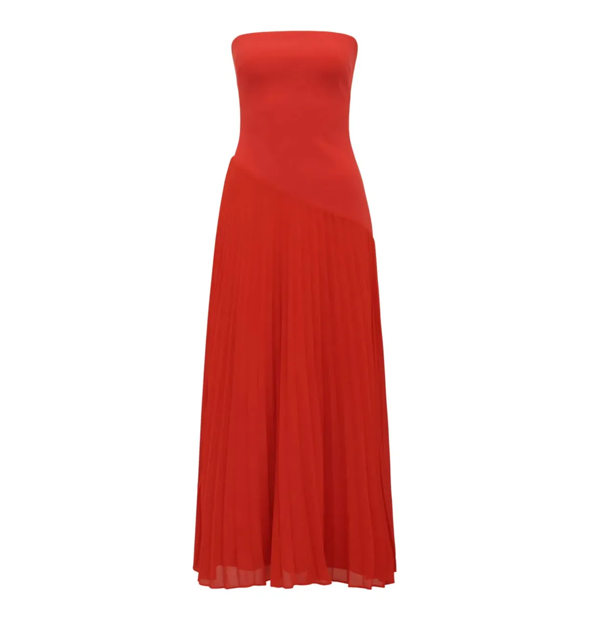 Forever New Capri Strapless Pleated Dress Red Size AU 6 - Image 5