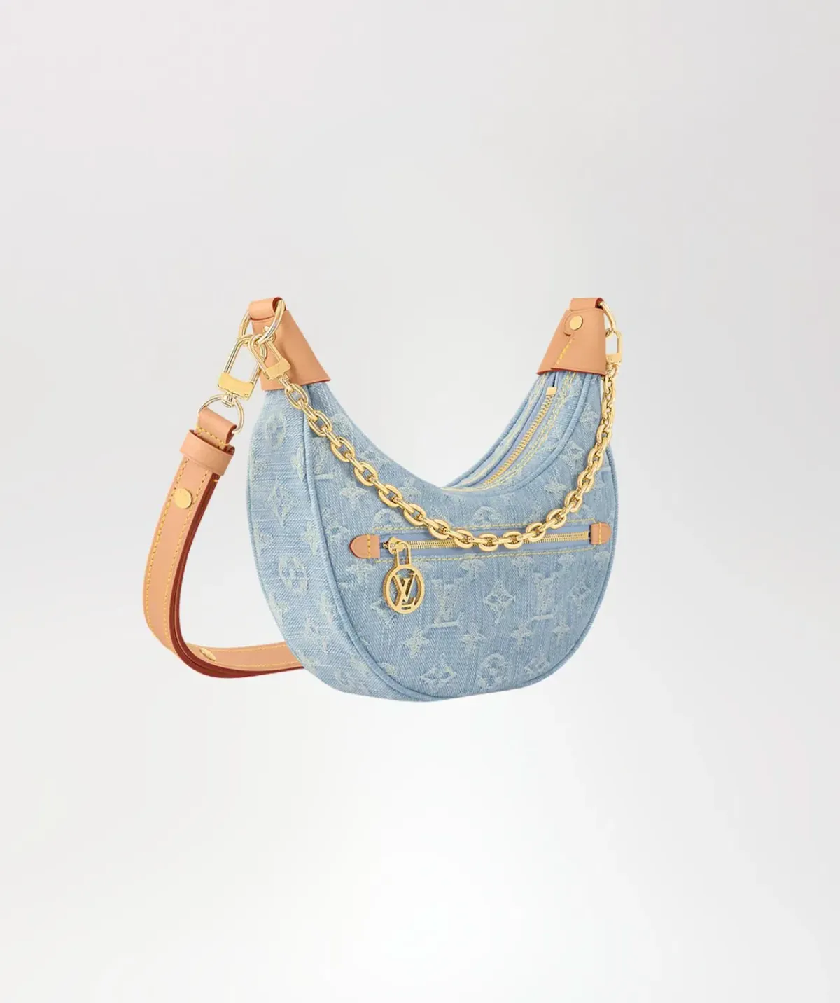 Louis Vuitton Blue Denim Loop Handbag - Image 2