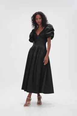 Aje Gabrielle Plunge Midi Dress  Black Size 12  for rent on The Volte - image 1