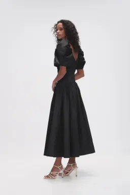 Aje Gabrielle Plunge Midi Dress  Black Size 12  for rent on The Volte - image 3