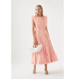 Aje Hybrid Midi Dress Rose Pink Size 16 for rent on The Volte - image 2