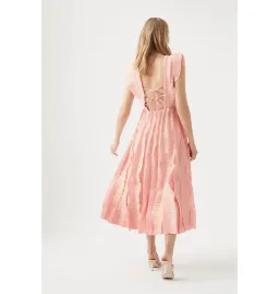 Aje Hybrid Midi Dress Rose Pink Size 16 for rent on The Volte - image 3