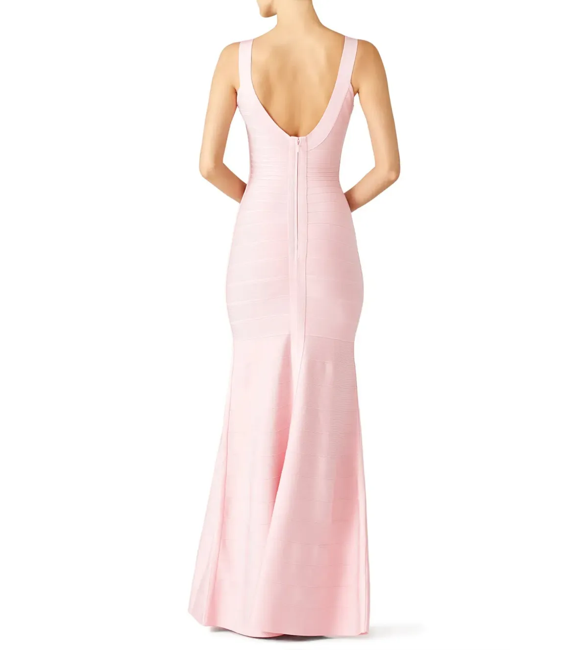 Herve Leger Ellen Bandage Gown Light Pink Size 6/S - Image 2