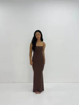Skims Soft Lounge Long Slip Dress Maxi Brown Size 10/S for rent on The Volte - image 1