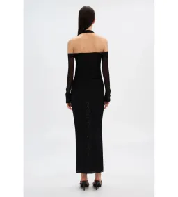 MISHA Sonnet Mesh Maxi Dress Black Size 14/XL for rent on The Volte - image 3