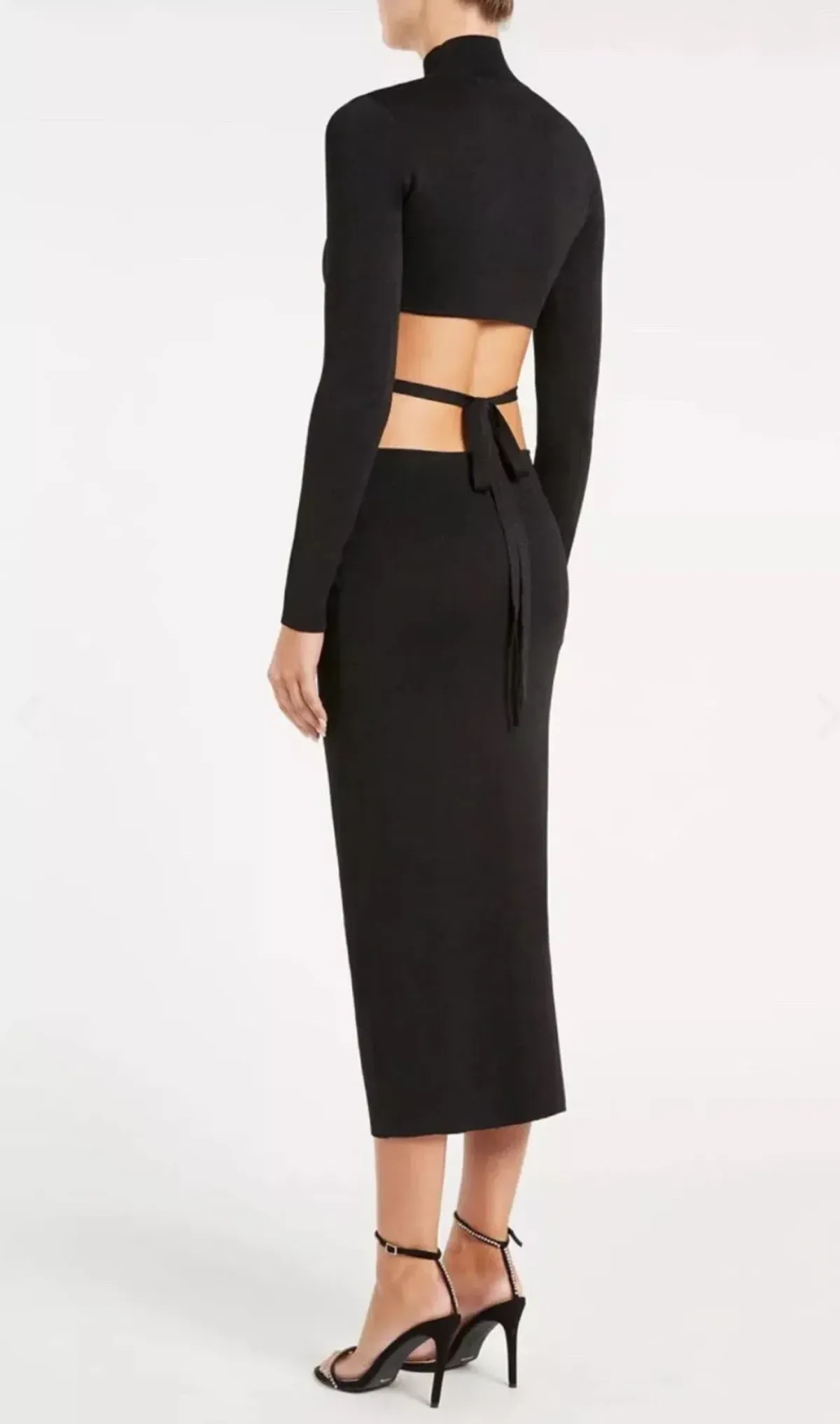 Rebecca Vallance Brianna Cutout Midi Dress Black Size S / Size AU 8 - Image 2