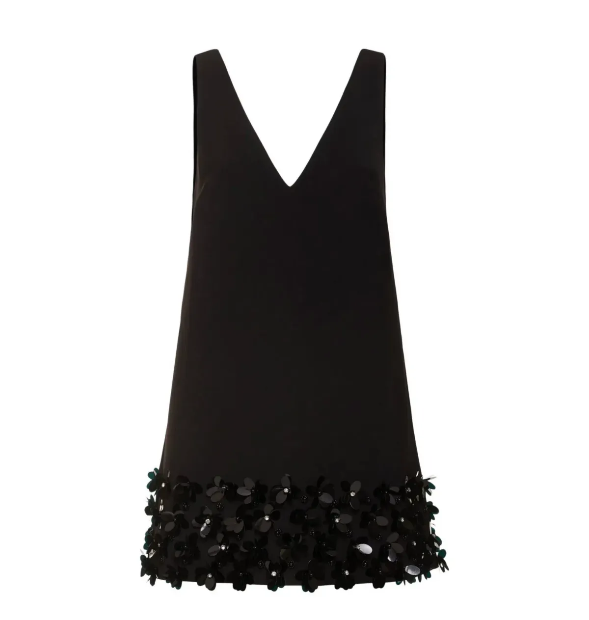 Self Potrait Black Crepe 3d Sequin Mini Dress Black Size AU 8 - Image 5