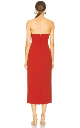 Acler Whitnell Midi Dress Burgundy Size 10 for rent on The Volte - image 4