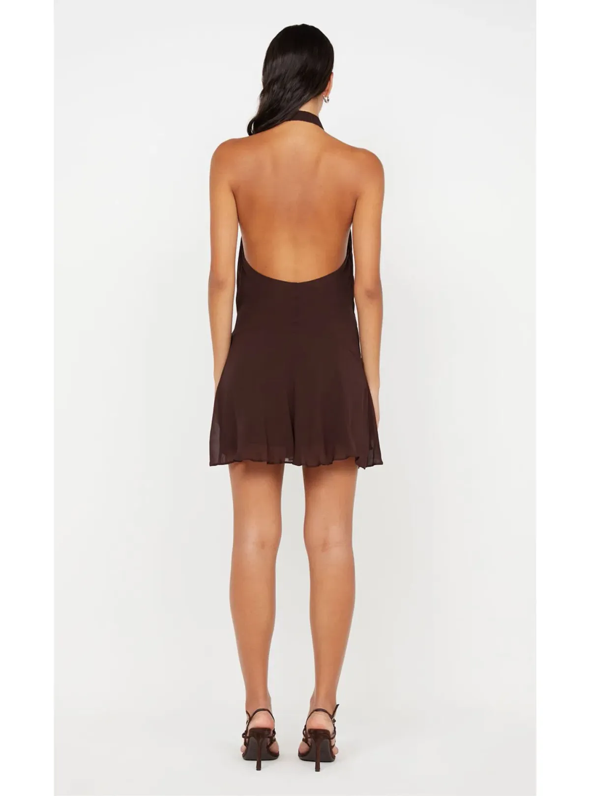 Bec & Bridge Celyse Mini Dress Dark Chocolate Brown Size 6 - Image 2