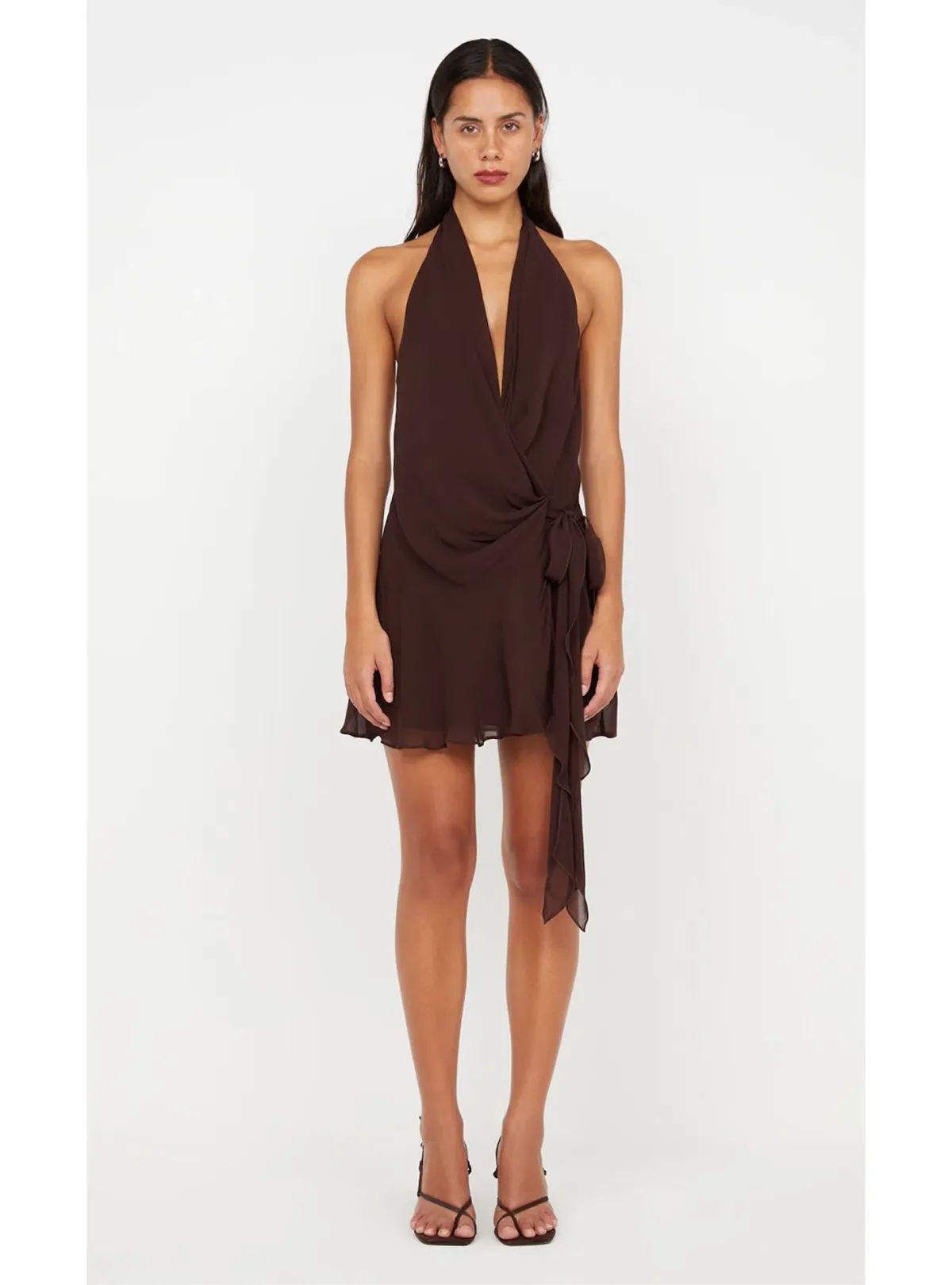 Bec & Bridge Celyse Mini Dress Dark Chocolate Brown Size 6 - Image 1