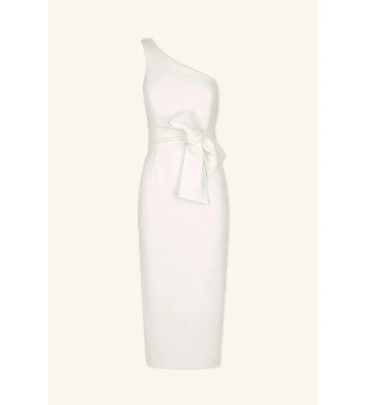 Shona Joy Lucy One Shoulder Midi Dress Ivory Size AU 8 - Image 5